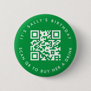 Badge Rond 5 Cm Codes QR personnalisés Cash App Code Anniversaire,