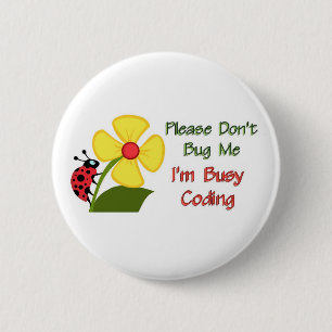 Badge Rond 5 Cm Codeur Médicale Ladybug