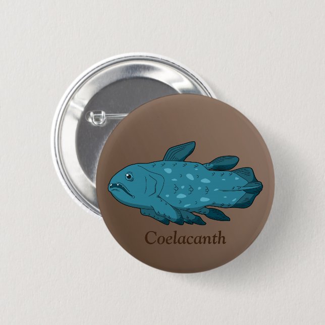Badge Rond 5 Cm Coelacanth (Devant & derrière)