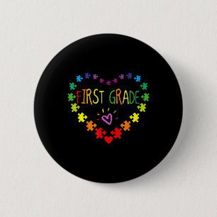 Badge Rond 5 Cm Coeur 100e Jour de 1ère année Enseignant Autisme A