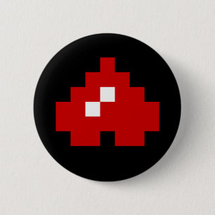 Badge Rond 5 Cm Coeur à 8 bits Pixel