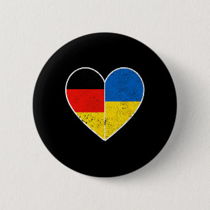 Badge Rond 5 Cm Cœur Allemagne Et Ukraine Solidarité Amitié Vi