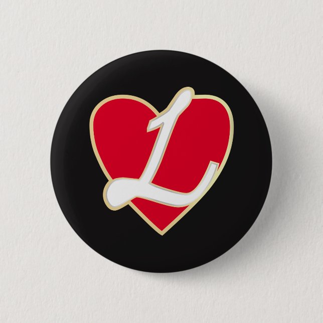 Badge Rond 5 Cm Coeur amoureux (Devant)