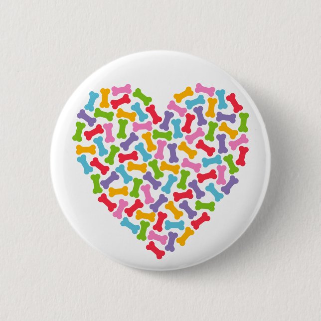 Badge Rond 5 Cm Coeur Amoureux des chiens (Devant)