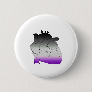Badge Rond 5 Cm Coeur anatomique de fierté asexuelle