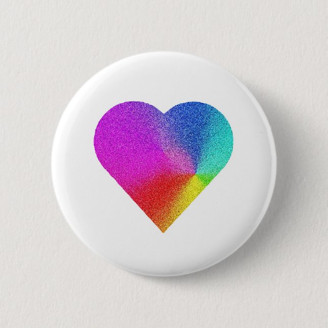 Badge Rond 5 Cm Coeur arc-en-ciel (Devant)