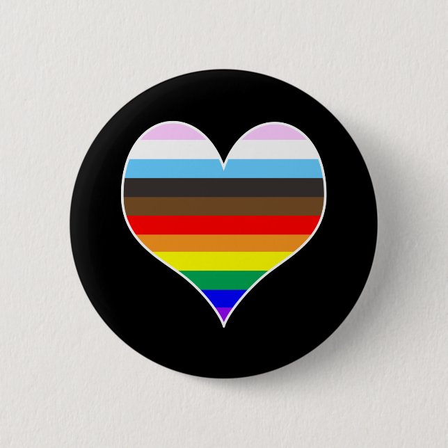 Badge Rond 5 Cm Coeur arc-en-ciel (Devant)