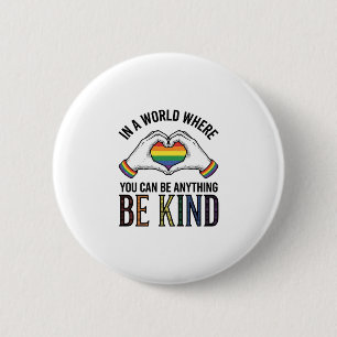 Badge Rond 5 Cm Cœur Arc-en-ciel Mains Vintage Design Vectoriel So