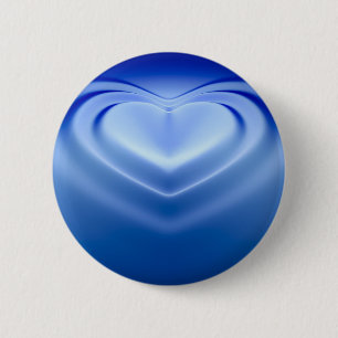 Badge Rond 5 Cm Coeur bleu