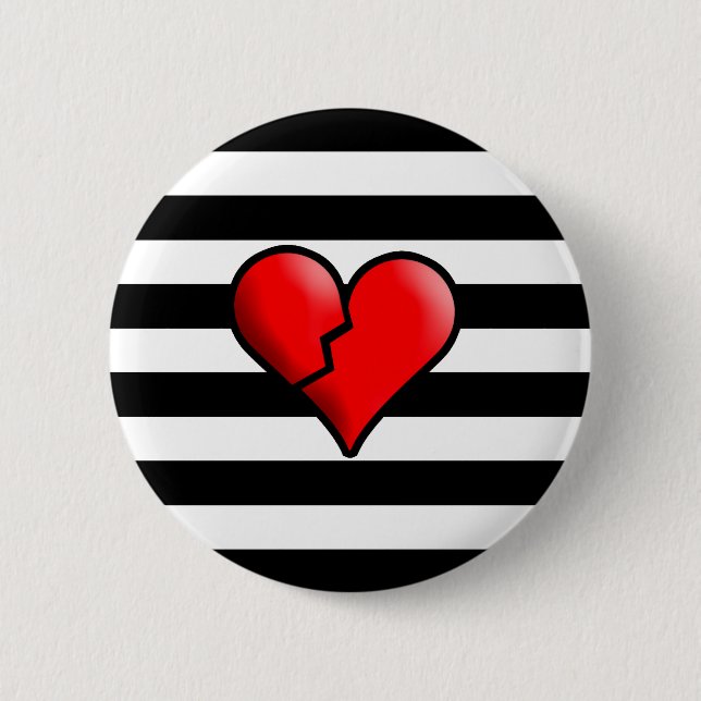 Badge Rond 5 Cm Coeur brisé (Devant)