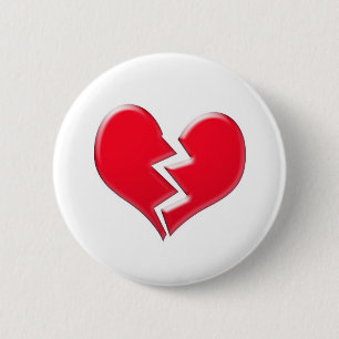 Badge Rond 5 Cm Coeur brisé