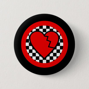 Badge Rond 5 Cm Coeur brisé