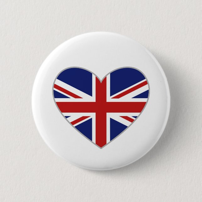 Badge Rond 5 Cm Coeur britannique (Devant)