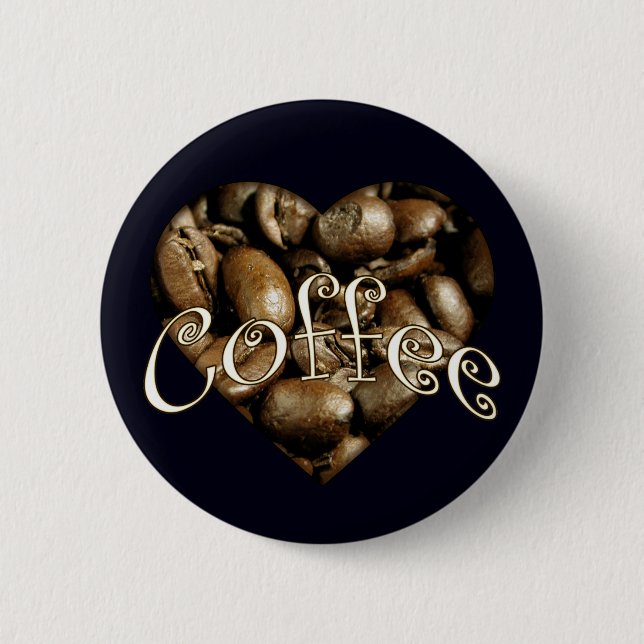 Badge Rond 5 Cm Coeur café (Devant)
