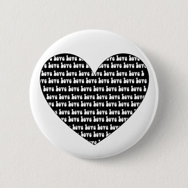 Badge Rond 5 Cm Coeur d'amour (Devant)