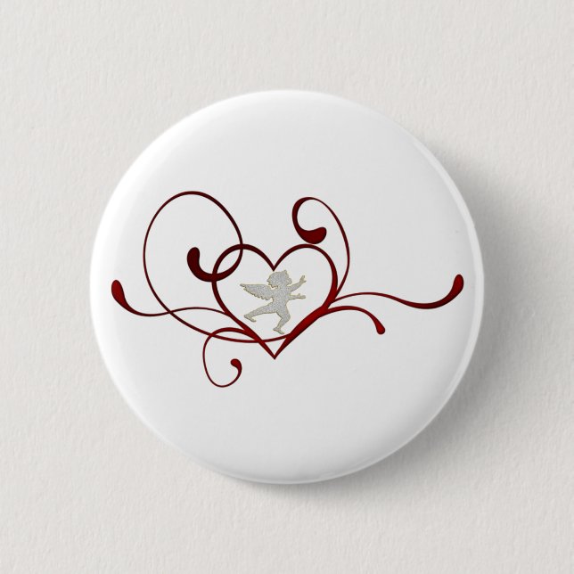 Badge Rond 5 Cm Coeur d'ange (Devant)