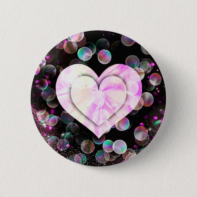 Badge Rond 5 Cm Coeur dansant (Devant)