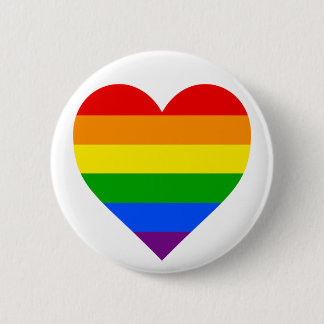 Badge Rond 5 Cm "COEUR d'ARC-EN-CIEL" 6 pouces