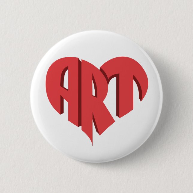 Badge Rond 5 Cm Coeur d'art (Devant)
