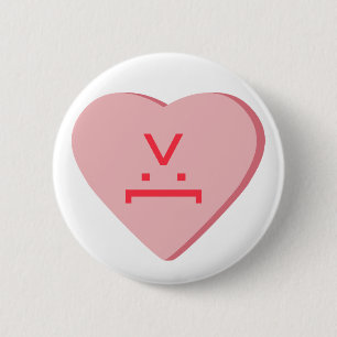 Badge Rond 5 Cm Coeur de bonbons - Visage diabolique