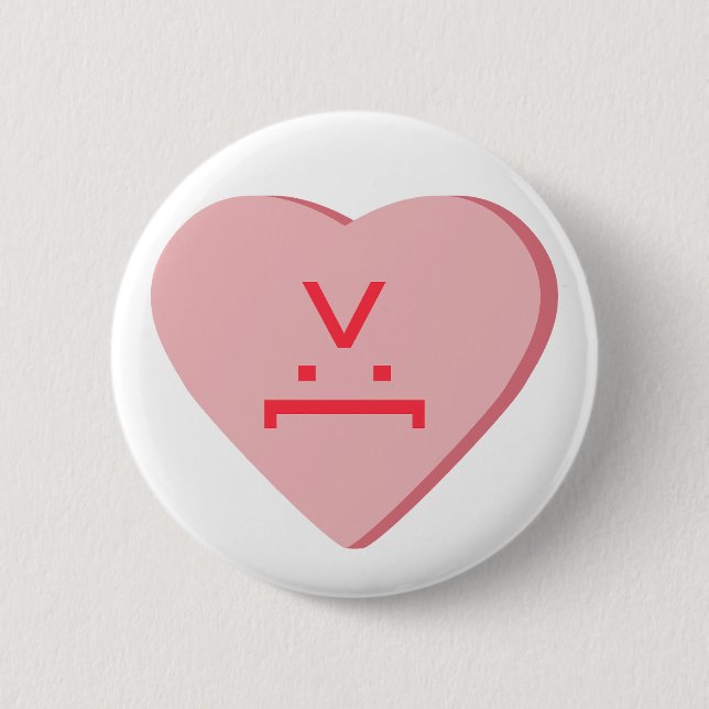 Badge Rond 5 Cm Coeur de bonbons - Visage diabolique (Devant)