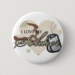 Badge Rond 5 Cm Coeur de camouflage