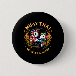 Badge Rond 5 Cm Cœur de champion - kickboxing et Muay Thai Uni