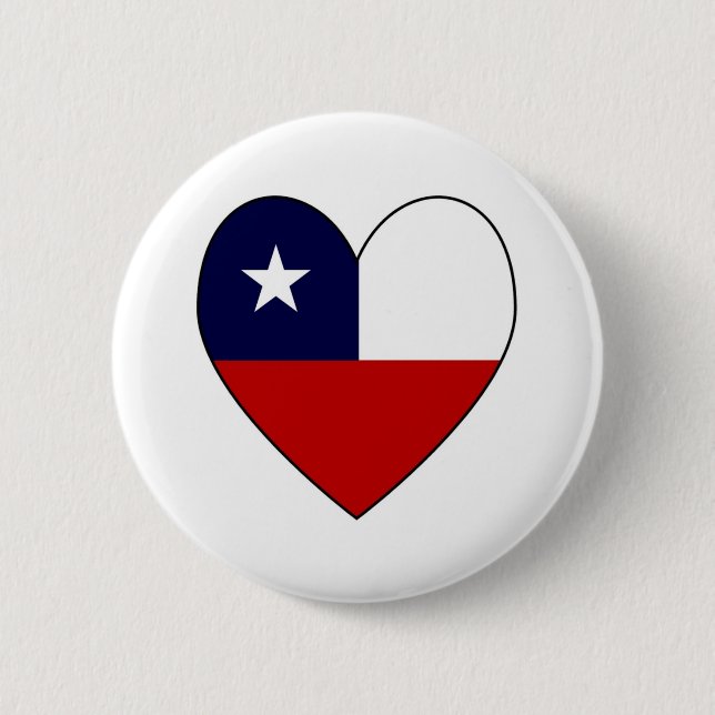 Badge Rond 5 Cm Cœur de drapeau chilien Saint-Valentin (Devant)