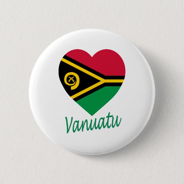 Badge Rond 5 Cm Coeur de drapeau du Vanuatu (Devant)