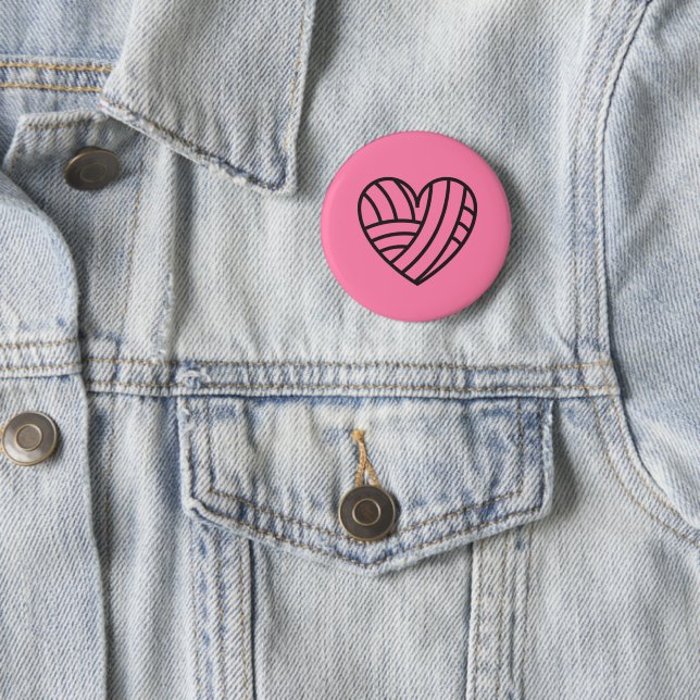 Badge Rond 5 Cm Coeur de fils ・ Artisanat (En situation)
