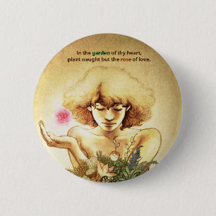 Badge Rond 5 Cm Coeur de jardin