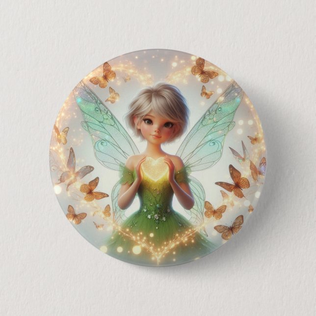 Badge Rond 5 Cm Coeur de la lumière (Devant)
