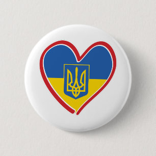 Badge Rond 5 Cm Cœur de l'Ukraine