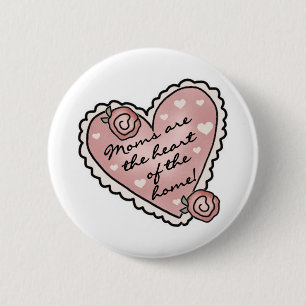 Badge Rond 5 Cm Coeur de maman de la maison