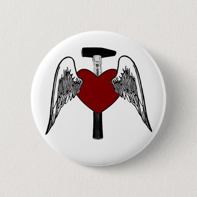 Badge Rond 5 Cm Coeur de marteau (Devant)