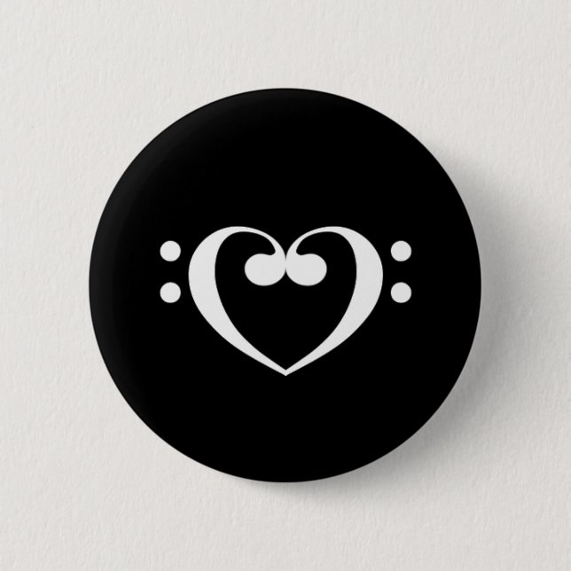 Badge Rond 5 Cm Coeur de musique (Devant)