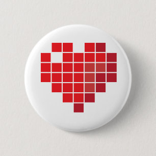 Badge Rond 5 Cm Coeur de pixel