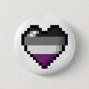 Badge Rond 5 Cm Coeur de pixel sexuel