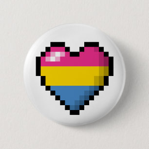 Badge Rond 5 Cm Coeur de pixel transexuel