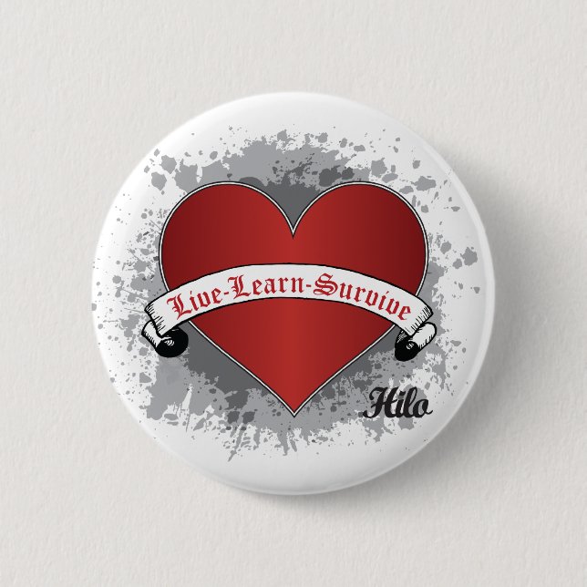 Badge Rond 5 Cm Coeur de poker (Devant)