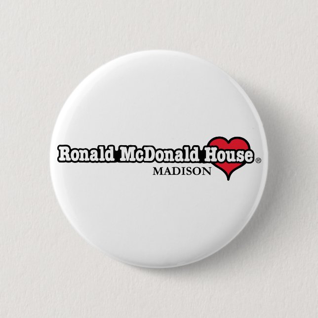 Badge Rond 5 Cm Coeur de Ronald McDonald (Devant)