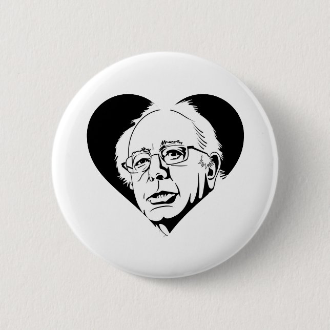 Badge Rond 5 Cm coeur de sable noir de bernie (Devant)