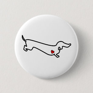 Badge Rond 5 Cm Coeur de teckel