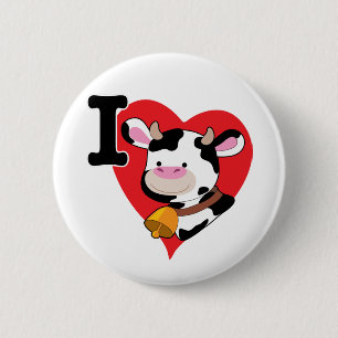 Badge Rond 5 Cm Coeur de vache