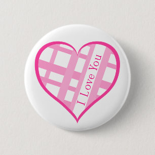 Badge Rond 5 Cm Coeur de Valentine je t'aime