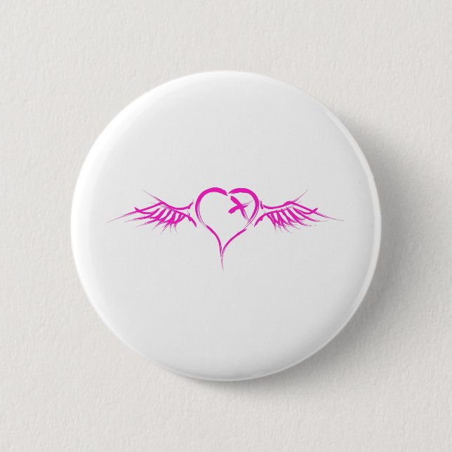 Badge Rond 5 Cm Coeur de vol (Devant)
