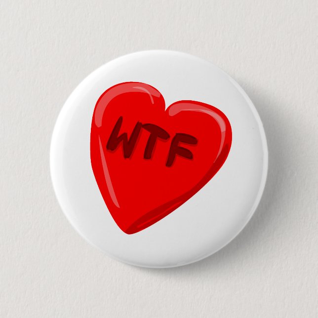 Badge Rond 5 Cm Coeur de WTF (Devant)