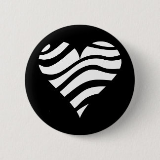 Badge Rond 5 Cm Coeur de zèbre