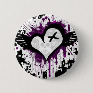 Badge Rond 5 Cm coeur d'emo