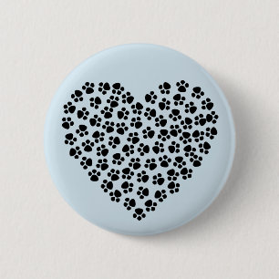 Badge Rond 5 Cm Coeur d'empreinte
